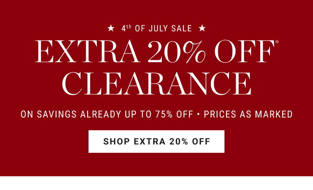 Extra 20% Off Clearance