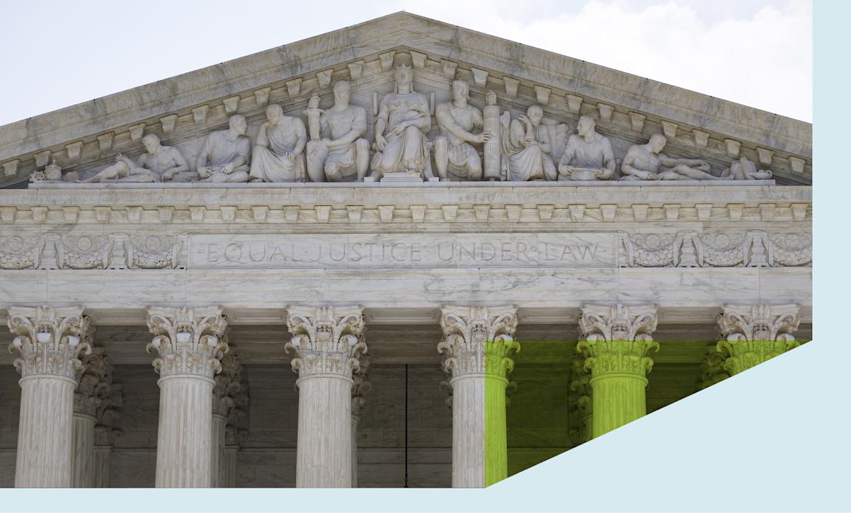 A photo of the Supreme Court Building in Washington DC. 