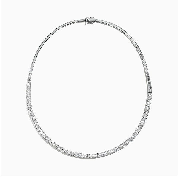 Classique 14K White Gold Diamond Collar Necklace 3.12 TCW