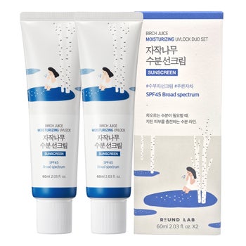 Round Lab Birch Juice Moisturizing UVLock SPF 45 Broad Spectrum, 2.03 fl oz, 2-Pack
