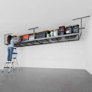 SafeRacks Super Duty 4 ft x 8 ft Overhead Garage Storage Rack and Accessories Kit, 2-pack