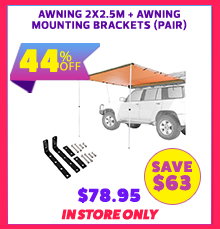 Awning 2x2.5m + Awning Mounting Brackets (Pair)