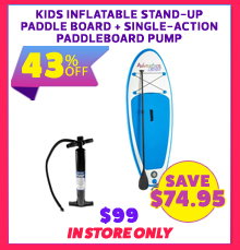 Kids Inflatable Stand-Up Paddle Board + Single-Action Paddleboard Pump