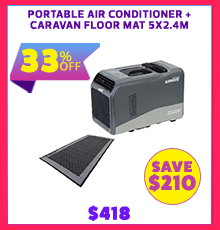 Portable Air Conditioner + Caravan Floor Mat 5x2.4m