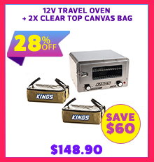12v Travel Oven + 2x Clear Top Canvas Bag