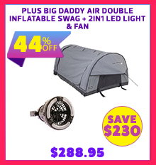 Plus Big Daddy Air Double Inflatable Swag + 2in1 LED Light & Fan