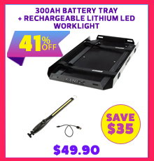 300AH Battery Tray + Rechargeable Lithium LED Worklight