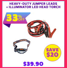Heavy-Duty Jumper Leads + Illuminator LED Head Torch