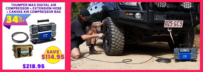 Thumper Max Digital Air Compressor + 12v Air Compressor Extension Hose + Canvas Air Compressor Bag