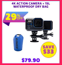 4K Action Camera + 15L Waterproof Dry Bag