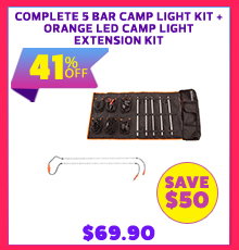 Complete 5 Bar Camp Light Kit + Orange LED Camp Light Extension Kit