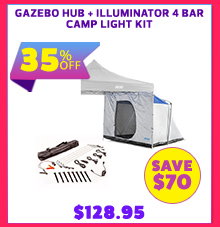 Gazebo Hub + Illuminator 4 Bar Camp Light Kit