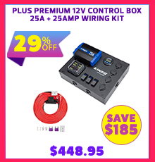 Plus Premium 12V Control Box 25A + 25A Wiring Kit