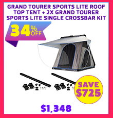 Grand Tourer Sports Lite Roof Top Tent + 2x Grand Tourer Sports Lite Single Crossbar Kit