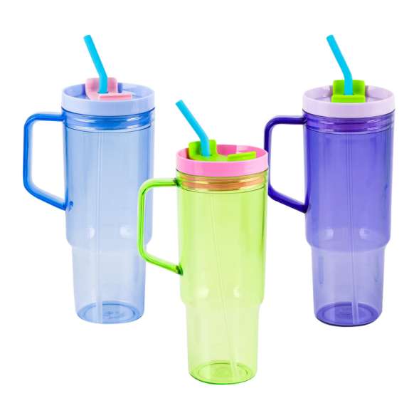 Tumblers with Straw - 40oz, Assorted Colors