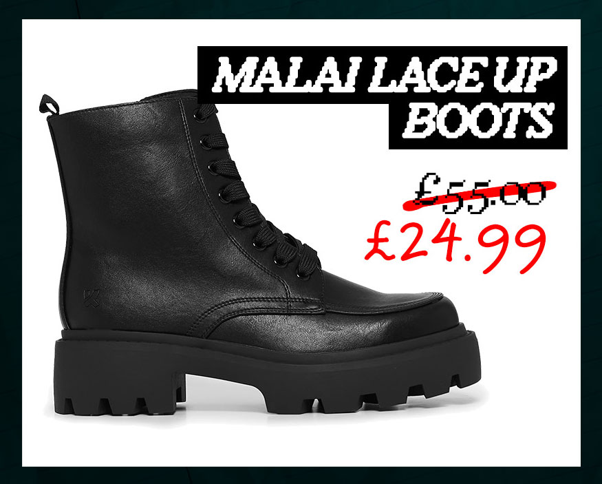 Malai Lace up Boots - Black