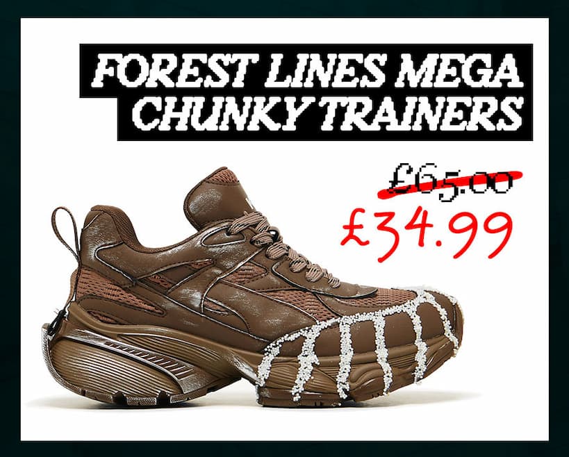 Forest Lines Mega Chunky Trainers- Brown