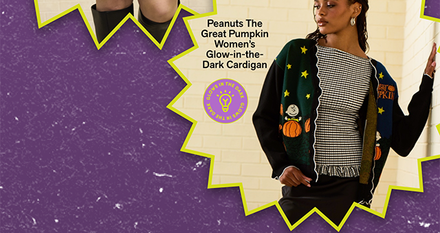 Peanuts The Great Pumpkin Women's Glow-in-the-Dark Cardigan