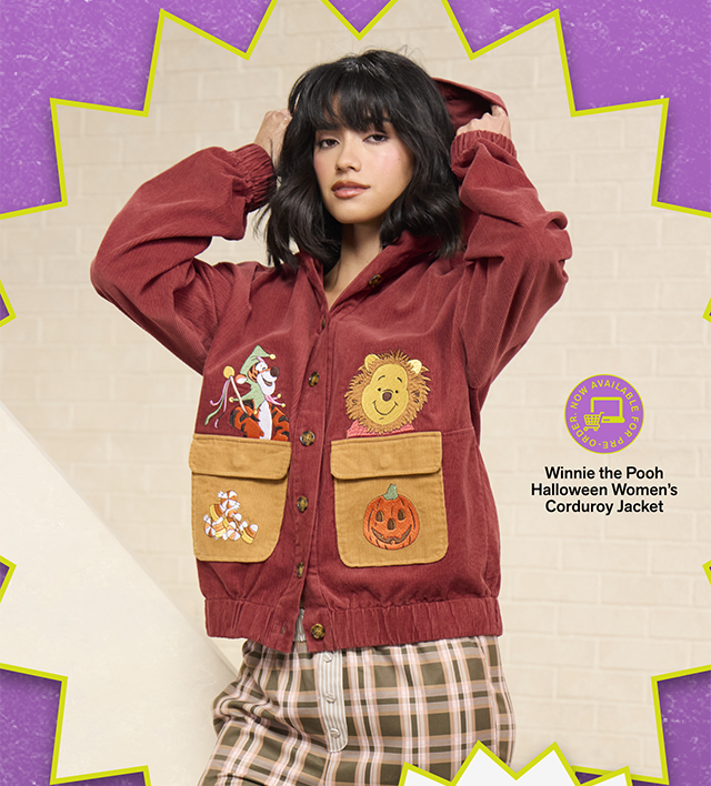 Winnie the Pooh Halloween Women's Corduroy Jacket. Now available for pre-order.