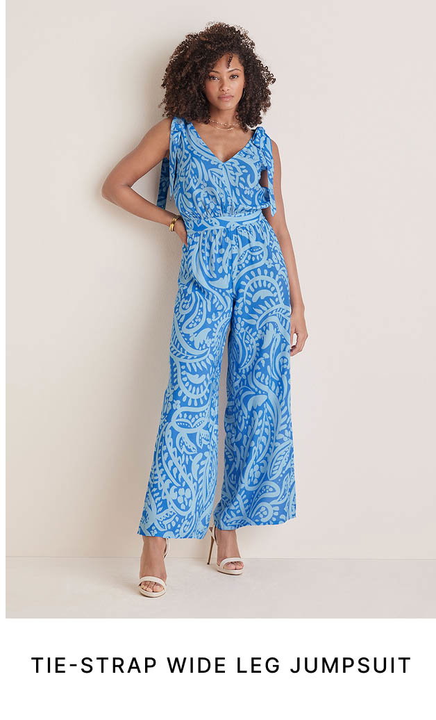 Tie-Strap Wide Leg Jumpsuit