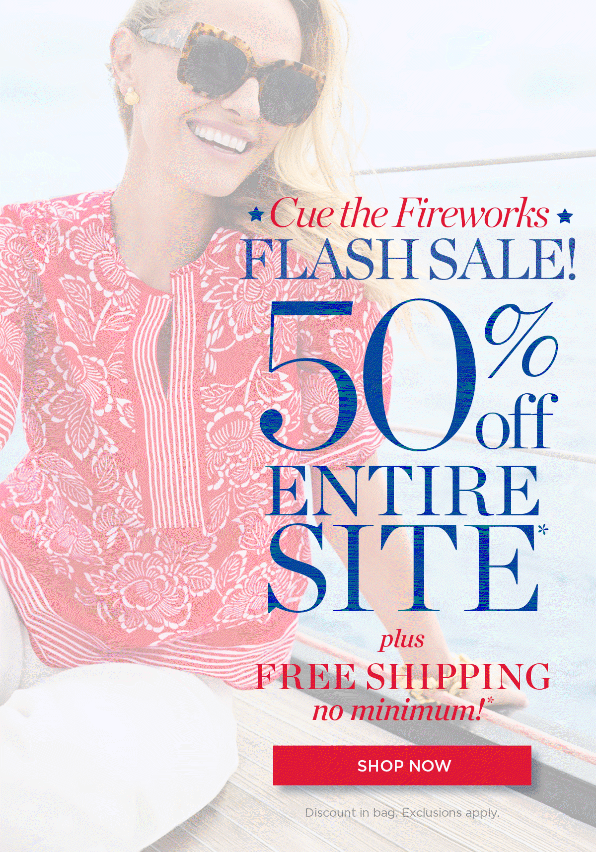 Flash Sale 50% off Entire Site Plus Free Shipping No Minimum! Shop New Arrivals