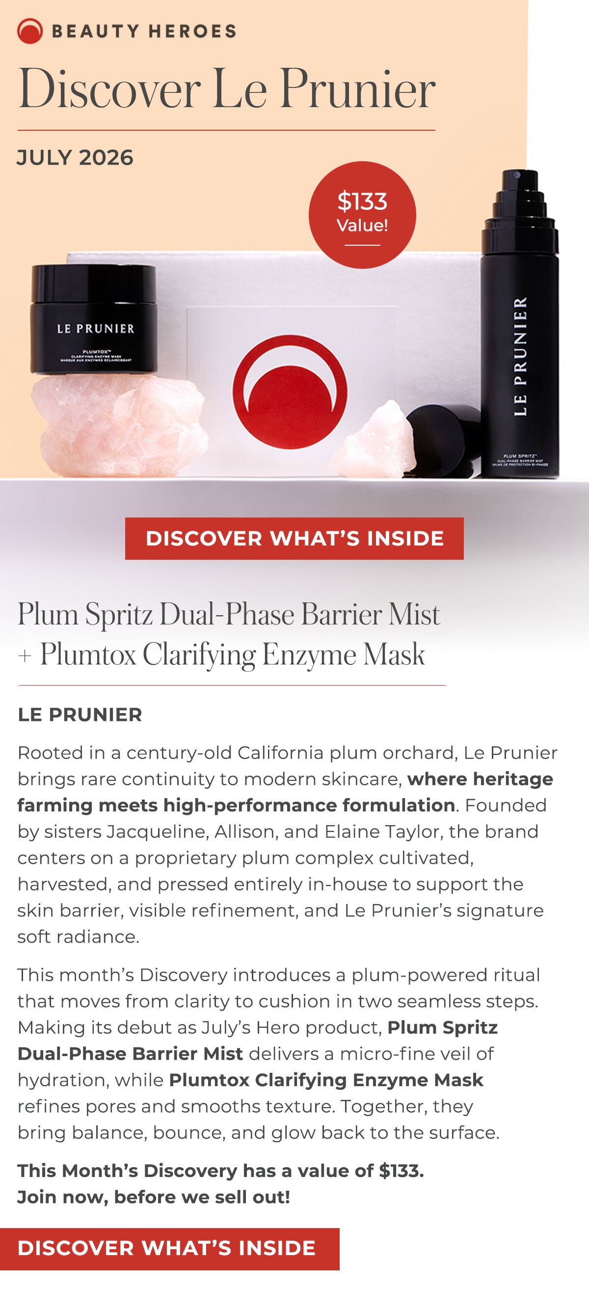 Discover Le Prunier | July 2026 - $133 Value!
