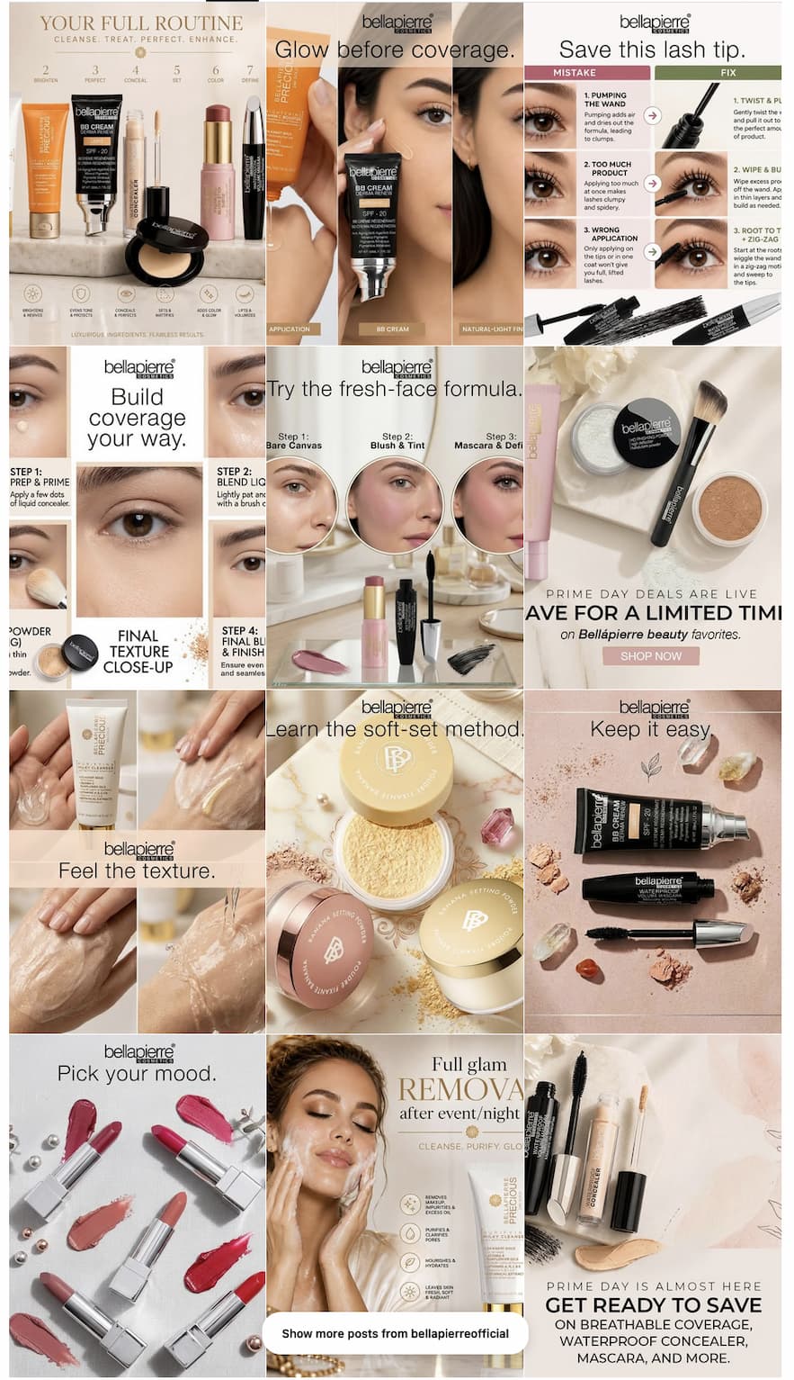 an image of a collage of makeup products and a woman