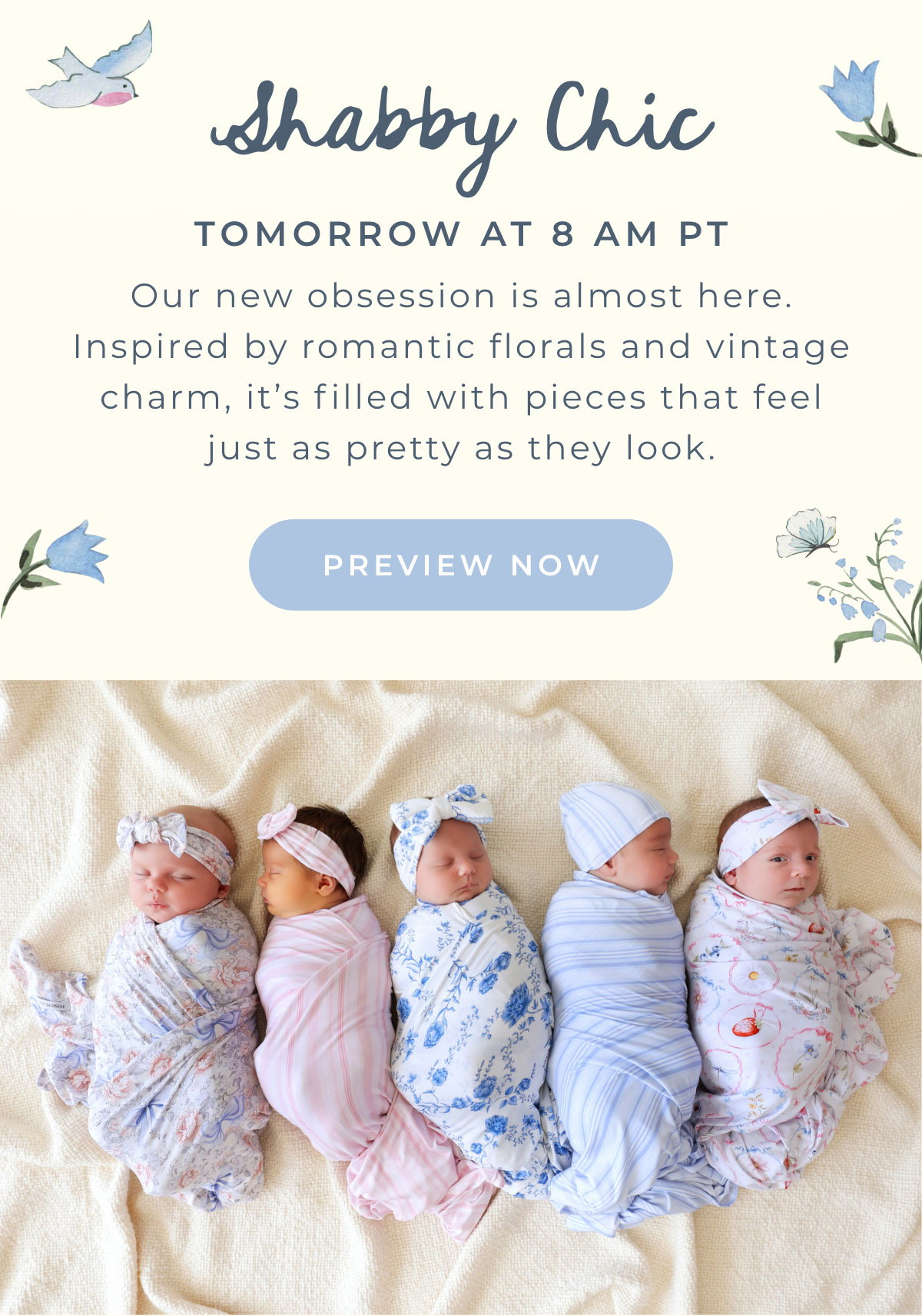 Shabby Chic: Tomorrow at 8am PT: Our new obsession is almost here. Inspired by romantic florals and vintage charm, it's filled with pieces that feel just as pretty as they look. [PREVIEW NOW]