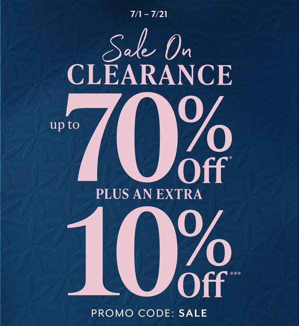 Shop Clearance. Extra 10% Off