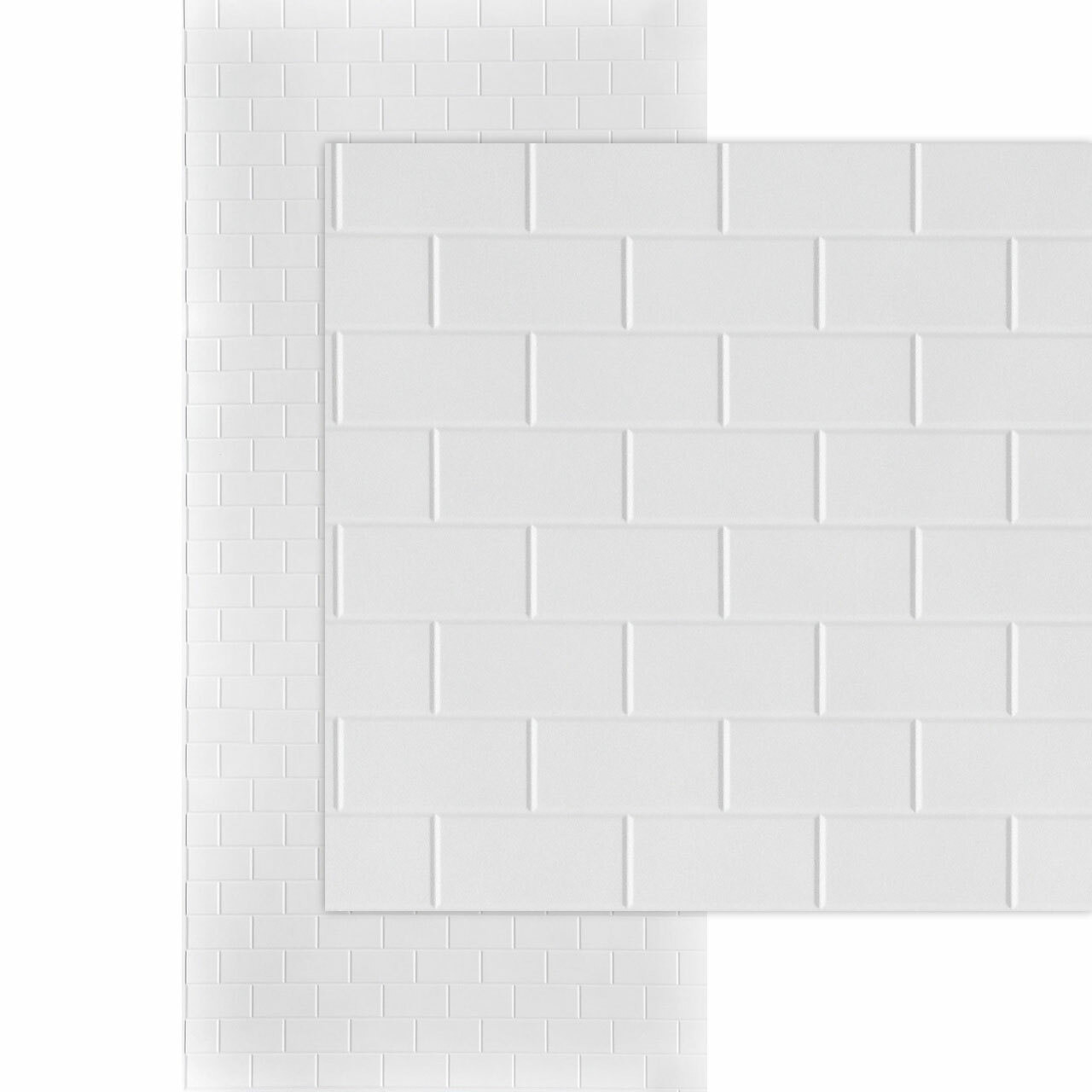 Image of 3D Subway Tile Panels by MirroFlex: 4x8 and 4x10 Glue-Up PVC Paneling Sheets