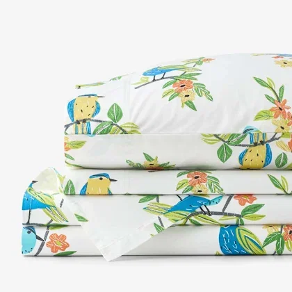 Image of Summer Prints Classic Cool Cotton Percale Bed Sheet Set