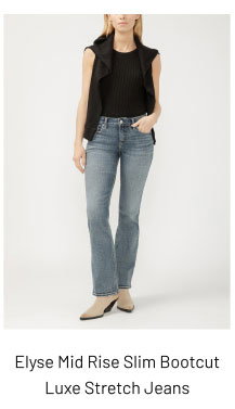 Elyse Mid Rise Slim Bootcut Luxe Stretch Jeans