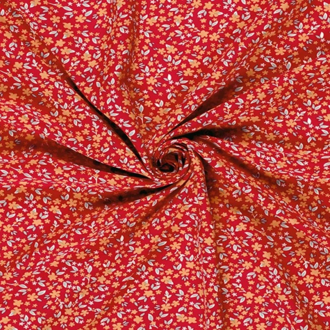 Deadstock Viscose Poplin Fabric Red