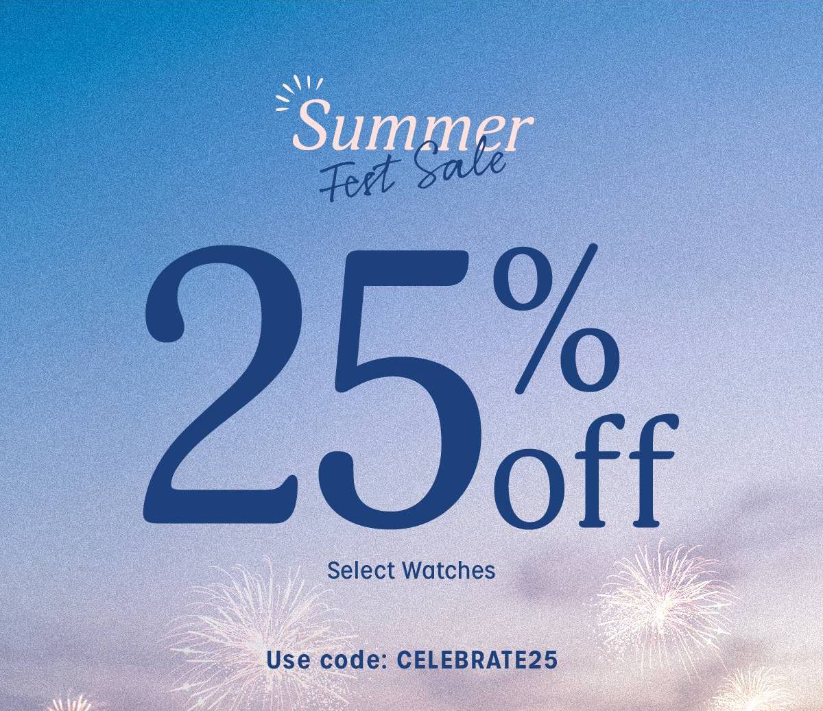 Summer Fest Sale | 25% off Select Watches | Use code: CELEBRATE25 - Timex