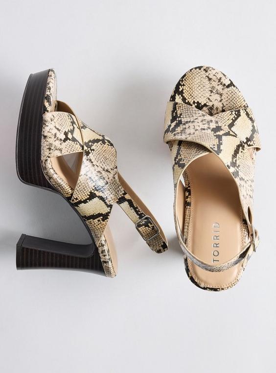 Criss-Cross Faux Wood Heel (WW)