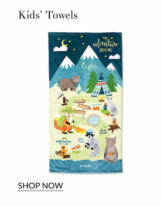 Kids' Woodland Animals Beach Towel