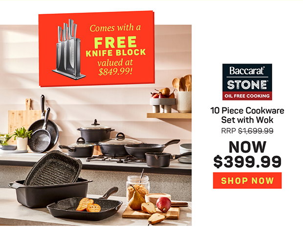 Baccarat STONE 10 Piece Cookware Set with Wok