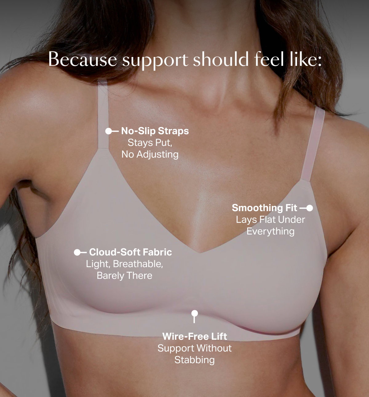 No-Slip Straps. Stays Put, No Adjusting