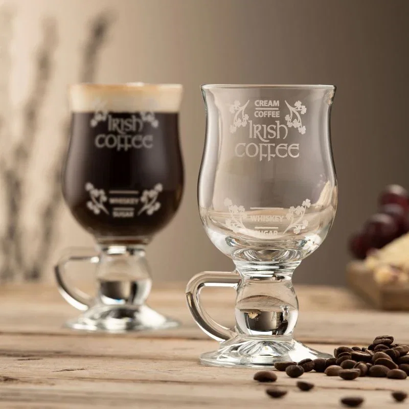 Image of Irish Cream Coffee Mugs with Engraved Recipe