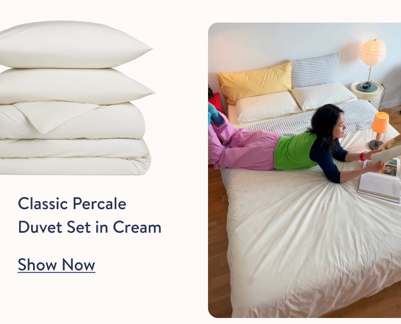 Classic Percale Duvet Set in Cream - Shop Now