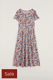Veronica Short Sleeve Midi Dress in GOTS-Certified Organic Cotton