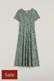Veronica Short Sleeve Midi Dress in GOTS-Certified Organic Cotton