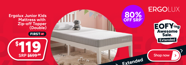 Ergolux Junior Kids Mattress with Zip-off Topper (Double)