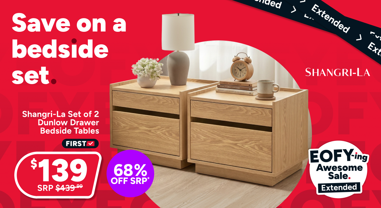 Shangri-La Set of 2 Dunlow Drawer Bedside Tables
