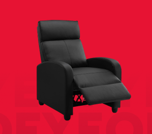 Ovela PU Leather Recliner Chair (Black) Product Image