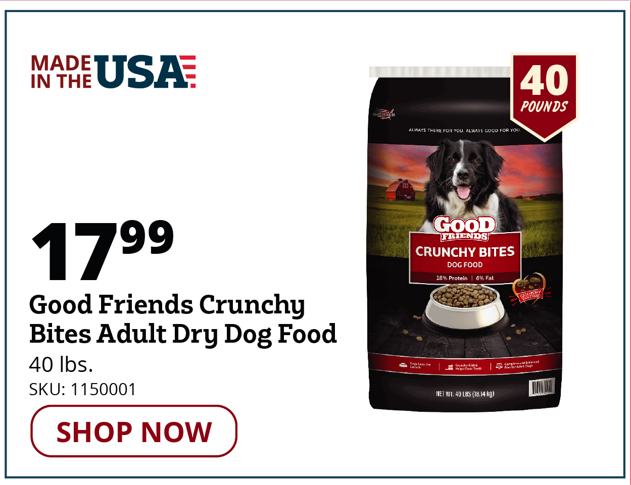 GF Crunchy Bites Dog Food