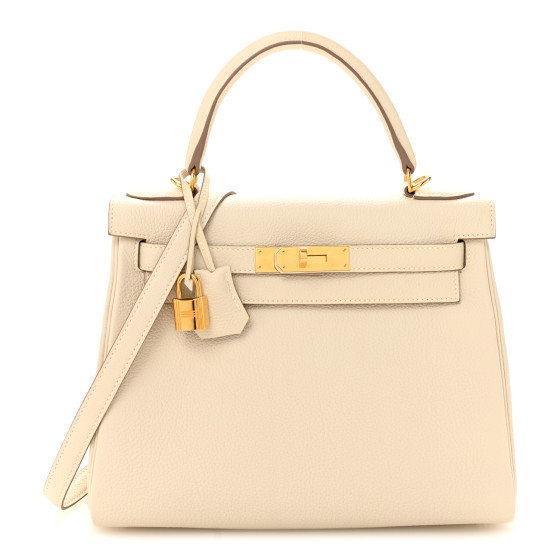 HERMES Togo Kelly Retourne 28 Craie