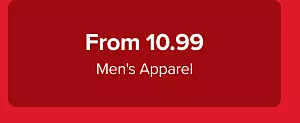 From 10.99 men's apparel.