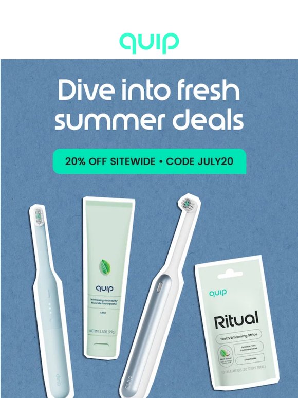 Take a dip. And 20% off! 🌊