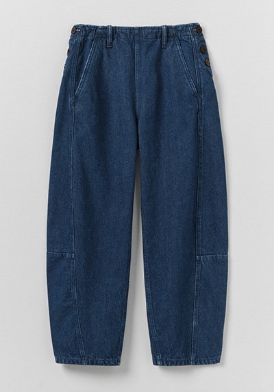 Twisted Seam Cotton Linen Denim Trousers